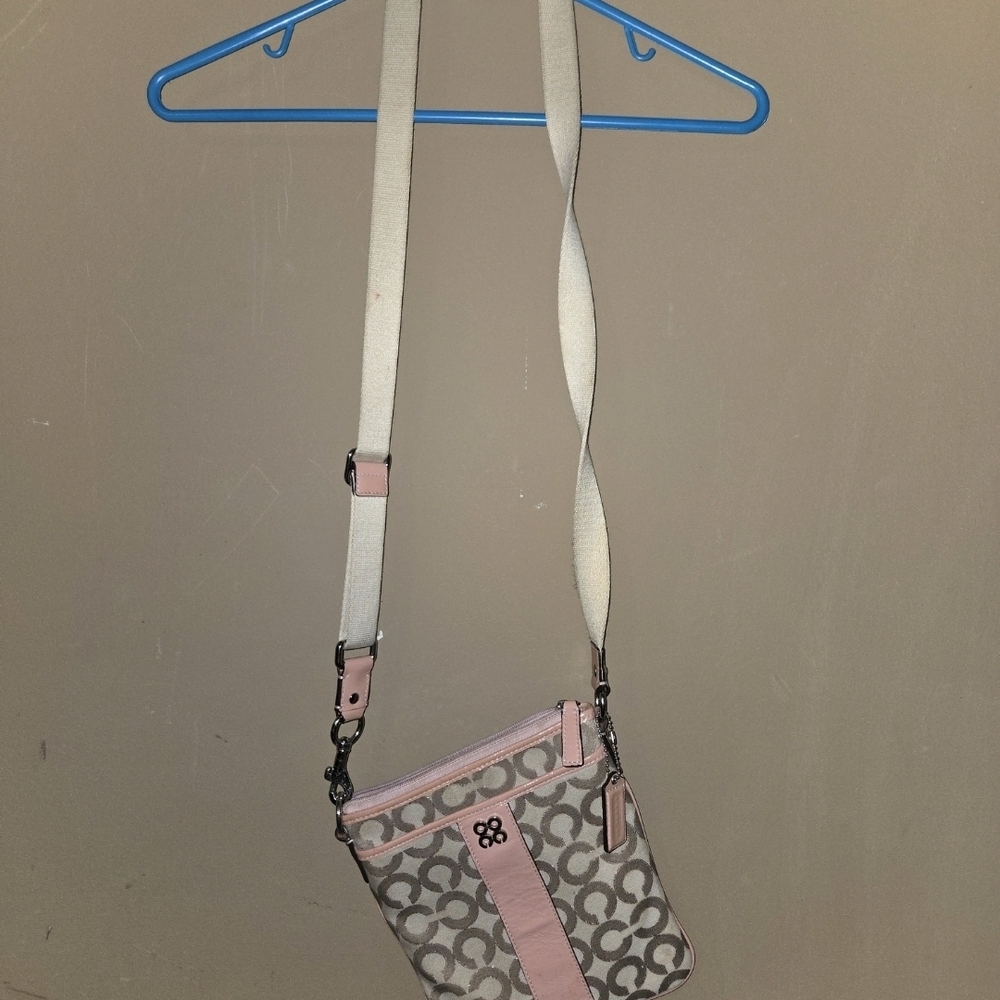 Pink and Cream Crossbody Bag